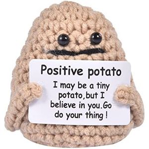 Pocket Hug Plush Funny Gifts Cute Knitting Doll With Positive Card Inspirational Potato Doll Unieke Verjaardagscadeaus Positieve Geschenken