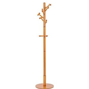 Kapstok Staand Houten Kapstok Boom Vrijstaande Kapstok Met 9 Hamerhaken Kapstok Voor Hal Hal Voor Jassen Hoeden Modern Garderoberek(Color:Beech Color)