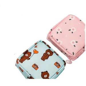 Vrouwen Reizen Kleine Cosmetische Tas Meisje Lipstick Make Up Bag Schoonheidsspecialiste Sanitaire Pad Tas Case Voor Dagelijkse Benodigdheden Opbergzakken, Geel, Eén maat