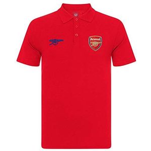 Arsenal FC - Poloshirt met clublogo for mannen - Officieel - Cadeau - Rood - Medium
