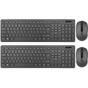 Rii Keyboard Muiset, draadloos, draadloos toetsenbord met muis, draadloos toetsenbord en muis, voor pc/laptop/Windows/smart tv, Duitse lay-out - zwart