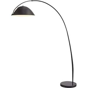 Vloerlamp Staande vloerlampen Eigentijdse boog vloerlamp met marmerbasis staande lamp, overhangend staand licht for woonkamer slaapkamer kantoor Staanlamp leeslamp ( Color : Black , Size : 146*38*187c