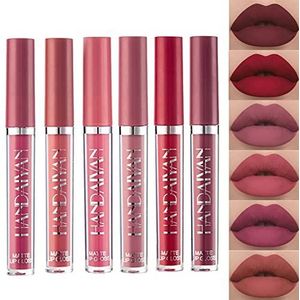 Vloeibare lippenstift - 6 stuks hydraterende lipgloss - Langdurige hoog gepigmenteerde waterdichte lip make-up kit Meisjes Vrouwen make-up cadeauset Yuab