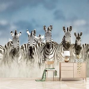 3D Behang Woonkamer Bank Dier Zebra Landschap Landschap Moderne Muurschildering Slaapkamer-150Cm×105Cm