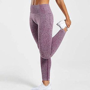 OXOLAMRIN Yogalegging, naadloze yogabroek voor dames, met hoge tailleband, meerkleurig, verschillende maten, bordeauxrood (wine red), M