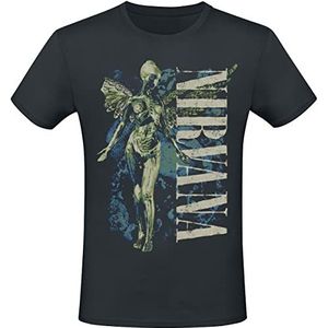 Nirvana Vertical Logo T-shirt zwart M 100% katoen Band merch, Bands, Duurzaamheid
