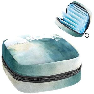 Abstracte aquarel achtergrond maandverband opbergtas grote menstruatie cup zakje met rits, menstruatie pads tas winkel panty voeringen tampons voor meisjes vrouwen