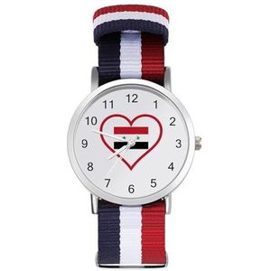 I Love Syrian And Heart Automatisch Horloge voor Mannen Vrouwen Mode Quartz Horloge Armband Polshorloge voor Thuiskantoor