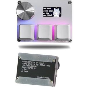 AMJUDOT Magnetische lineaire schakelaars toetsenbord O3C OSU Keyboar Rapid Trigger OSU Gaming Toetsenbord met 4 toetsen, IPS HD-scherm en knop (zilver)