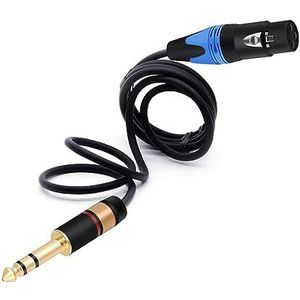 Jack 6,35 mm/6,5 mm 1/4 Stereo naar 3-polige Mannelijke naar XLR Vrouwelijke Kabel symmetrische Plug Audiokabel Microfoon AMP-kabel 1 stuk (Kleur: Blauw Blauw, Maat: 2 m)