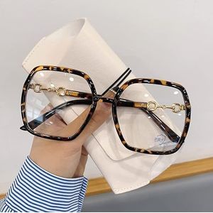 NOVESIXTDAT Oversized leesbril voor dames, extra grote platte lichtspiegel, vierkant, blauw licht blokkerende lezer, verblindingsbril (kleur: tortoiseshell, maat: +2,50)