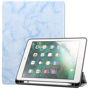 Cover voor iPad Mini 3, Jennyfly PU Lederen Multi-Bekijken Smart Auto Wake/Slaap met Potlood Slot Tri-fold Hand Gratis Stand Zachte Terug Beschermhoes voor 7.9 inch iPad Mini 1/2/3 - Blauw
