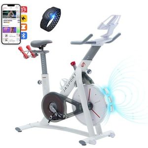 JASPORT Smart Indoor Speedbike S3 | stille hometrainer | magnetisch remsysteem en krachtige riem | app met video-on-demand trainingscursussen | compatibel met Kinomap & Zwift | inclusief hartslagband