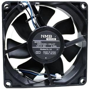 LMNCBVYA - Hoogwaardige 80mm 3-draads ventilator met dubbele kogellagers, 3600RPM, 46.1CFM luchtstroom, stille werking NZNYDNL 8025 12V ventilator