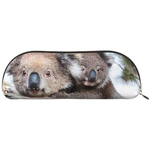 IguaTu Koala Bear lederen pennenetui - make-uptas met gladde ritssluiting - muntentas - organizer voor kantoorbenodigdheden, Goud, Eén maat, Schooltas