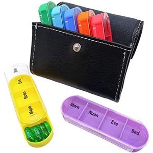 Wekelijkse pillenreis, 28 compartimenten pillendoos met tas, draagbare pil organizer pu lederen tas reizen, waterdichte pillen opbergdoos Ximan