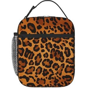 Luipaard Print Lunch Tas voor Vrouwen Mannen Geïsoleerde Lunch Box Herbruikbare Lunch Tote Tassen Lekvrije Lunchbox Grote Capaciteit Lunch Container Tas voor Werk, Reizen, Outdoor