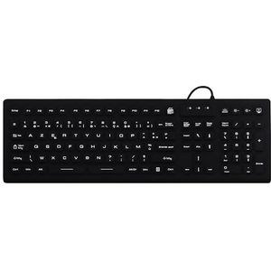 T'nB - Bedrad medisch toetsenbord, 100% waterdicht, IP68-gecertificeerd, water- en stofdicht, achtergrondverlichting, Franse lay-out AZERTY, gemakkelijk te reinigen, siliconen coating, antibacterieel