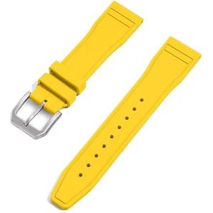 INEOUT Fluororubber FKM 20 Mm 21 Mm 22 Mm Horlogeband Duiken Waterdichte Snelsluiting Horlogebanden (Color : Yellow, Size : 22mm)