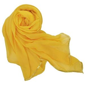 BellyLady Prachtige handgemaakte chiffon buikdans sluier voor praktijk, Geel, Eén Maat