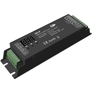 1 x 5-kanaals 512 RDM RGBCW LED-decoder, DC12 V, 24 V, 48 V, 20,5 A, digitaal display, constante spanning, RGB+CCT(D5-P)