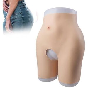 Adima Siliconen Open Kruis Slip Nep Heupen En Billen Versterker Gewatteerd Ondergoed voor Transformatie,White (1.2cm)