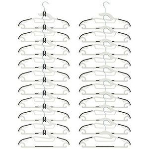 Eyepower 20 Kleerhangers, antislip, 10 haken, organizer, rubber, ruimtebesparende hangers, ruimtebesparende kunststof hangers