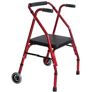 Loophulpmiddel met zitting en wielen Verstelbaar reishulpmiddel voor volwassenen Verouderde aluminium rol Lichtgewicht opvouwbaar looprek