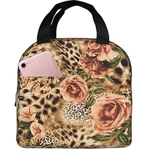 JYQCNSMJYB2 Gestreepte Luipaardprint Lichte Duurzame Tote Bag voor Kantoorwerk School Lunch Tas Geïsoleerde Lunchbox voor Vrouwen en Mannen