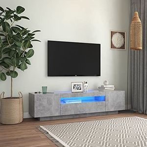 AUUIJKJF Entertainment Centra & TV Stands TV-meubel met LED verlichting Beton Grijs 160x35x40 cm Meubels