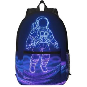 Zelinge Cartoon Reizen Rugzak Computer Tas Rugzak Wandelen Rugzakken, Astronaut Neon Paars, One Size, Reizen Rugzakken