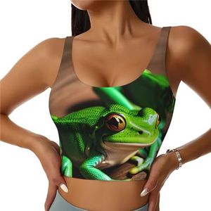 Grappige Kikkers Print Comfortabele Vrouwen Sport Vest Yoga Workout Vest Voor Vrouwen Lichtgewicht Zomer, Zwart, S