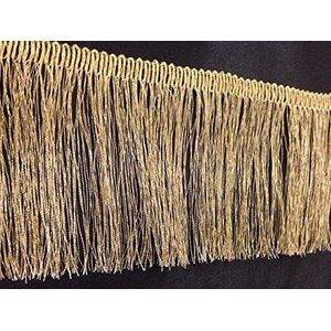 Mat Goud Lurex Metallic Fringe Jurk rand 3,25 inch (83 mm), ambacht, mode, 1Yard