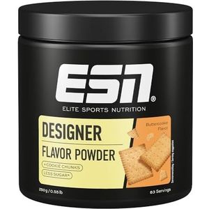 ESN Designer Flavor Powder, Buttercookie, 250 g, 83 Porties - Laag in Calorieën, Suikervervanger met Zoetstoffen voor Voedsel en Dranken, Perfect voor Kwark of Skyr