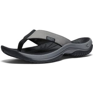 KEEN - Kona Flip - Teenslippers - Staal Grijs Zwart Leer