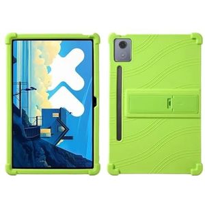 Tablet Case Geschikt for Lenovo Xiaoxin Pad Pro 12.7 inch 2025 TB-373FU TB-375FC Silicon Stand Cover Slip Flexibel Zacht(Green)