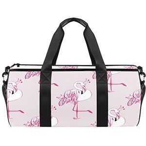 Veer Boho Reizen Duffle Bag Sport Bagage met Rugzak Tote Gym Tas voor Mannen en Vrouwen, Flamingo Roze, 45 x 23 x 23 cm / 17.7 x 9 x 9 inch