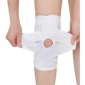 Knieondersteuning, Verstelbare Sportkniebrace Meniscusondersteuning Orthopedische Kniebrace Kniebeschermer Kniebandages(Black-Four,M)