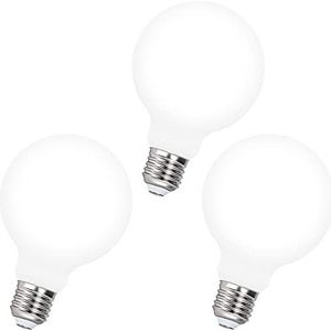 Dimbaar 8W E27 Edison Schroef G95 LED Kogellamp Gloeilamp, Koud Wit Licht 4000K 870Lm Stralingshoek 360° LED Gloeidraadlamp In Plaats Van 80W Gloeilamp, 3 Stuks Van Enuotek