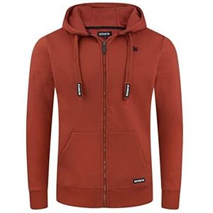 riverso RIVNoah Sweatjack voor heren, met capuchon, ritssluiting, regular fit, hoody, bruin, rood, blauw, zwart, groen, grijs, beige, S, M, L, XL, XXL, 3XL, 4XL, 5XL, Rusty Oker Rood (15400), XL