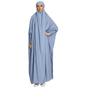 RUIG Damesjurk, moslim, gebed, abaya, islamitische tuniek, maxi kaftan, Afrikaan, Turkije, islam, Dubai, Turkije, lange jurk met hijab, Blauw, one size