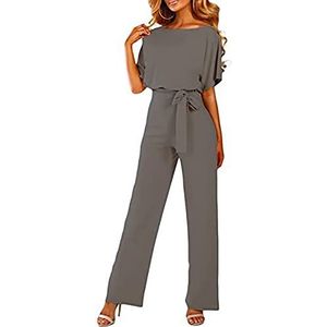 Dames jumpsuit, jumpsuit hoog getailleerde wijde pijpen voor dames S