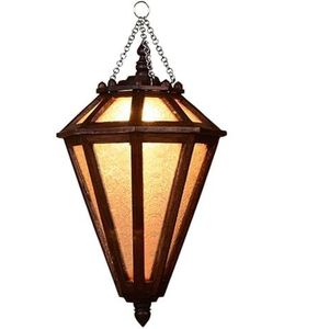 Olielampen Hanglamp Creatieve handgemaakte houten hanglamp Zuidoost-Aziatische stijl Vintage hanglamp Decoratieve kroonluchter E27-lamp Retro