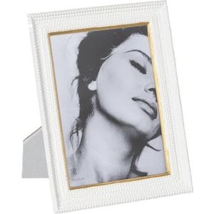 BigBuy Home Fotolijst, wit, goud, polyhars, 20,5 x 2,3 x 25,5 cm