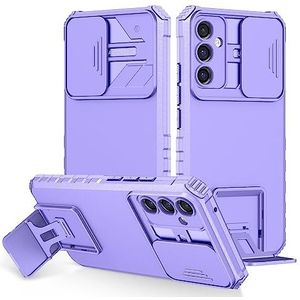 Case Cover, Siliconen Kickstand Case Compatibel Compatibel met Samsung Galaxy A34 5G,[3 Stand Ways] Verticale en Horizontale Stand Case,Full body Hard Slim Protective Phone Case (Color : Mor)