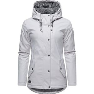 Ragwear Marge Winterjas voor dames, warme korte jas met capuchon, XS-6XL, Lichtgrijs 022, S