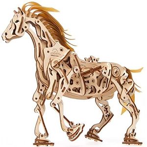 UGEARS Horse Houten Puzzel Modelbouwset Brain Teaser - DIY-Puzzel Educatief Speelgoed - Milieuvriendelijke Houten Modelbouwset - Paard 3D-puzzel voor Volwassenen en Kinderen