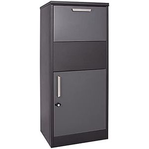Pakketbrievenbus zwart 50x37,5x115 cm vrijstaande pakketbox afsluitbaar brievenbus pakket