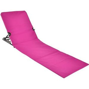 Spetebo Opvouwbare strandmat met rugleuning, roze, strandstoel, ligbank, mat, ligstoel