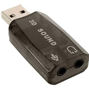 OcioDual Externe geluidskaart USB 3D 5.1 ingang audio uitgang microfoon micro microfoon zwart adapter 3,5 mm TRS